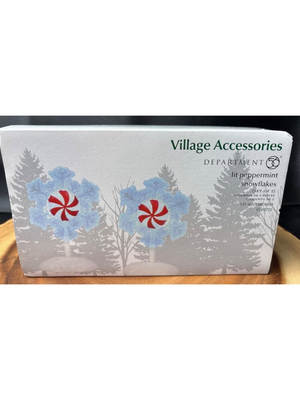 Village Accessories Department 56 Lit Peppermint Snowflakes Set Battery-Operated
